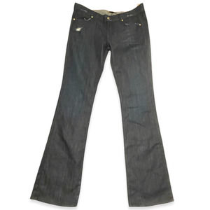 Rich & Skinny Flare Jeans Distressed Whiskered Black